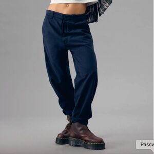 Mother The Punk 76 Ankle Pants Size 24 Navy Blue | Slouchy Fit Menswear Inspired